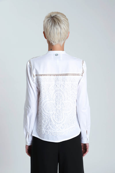 Albert Poplin Handmade Lace Back Shirt