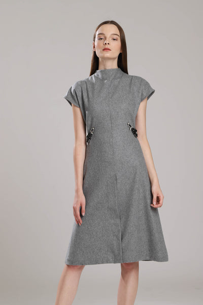 Appleton Wool With Side Beading Dress
