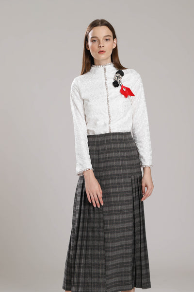 Bowdish Checkered Pleat Skirt
