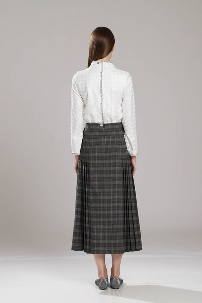 Bowdish Checkered Pleat Skirt