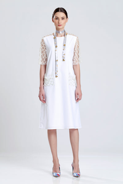 Bernauly Oxford with Pearl Mesh Day Dress