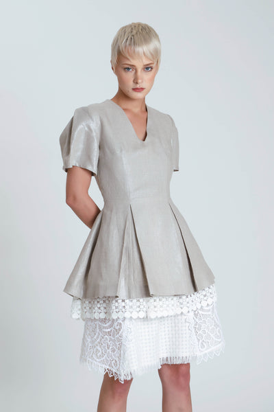 Fred Peplum Linen Top