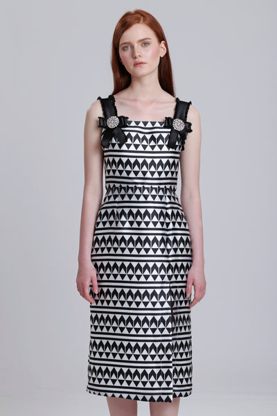 Printed Twill Tube dress