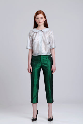 Silk Shantung pencil pants