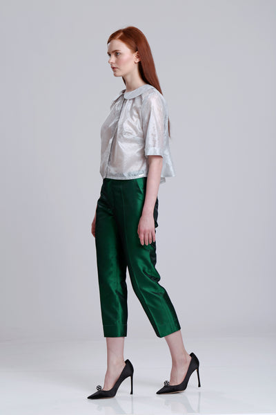 Silk Shantung pencil pants