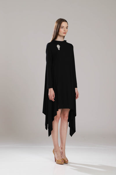 Starlight Oversize T-Shirt Dress with Crystal Brooch