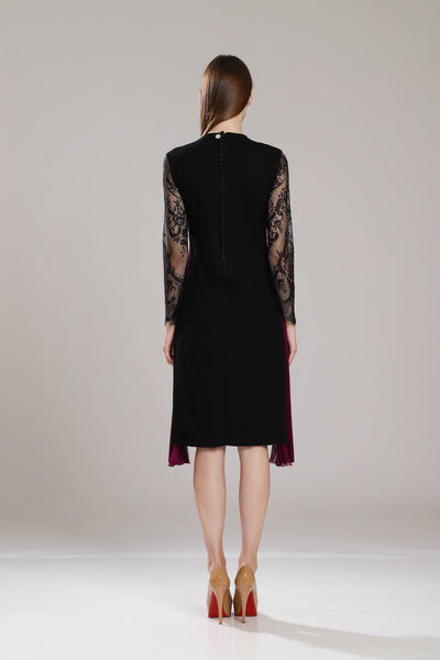 Ashbury Lace Dress with Side Sunray Pleats