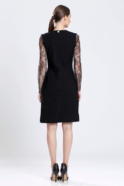 Nicholas Spandex Dress with Lace sleeve