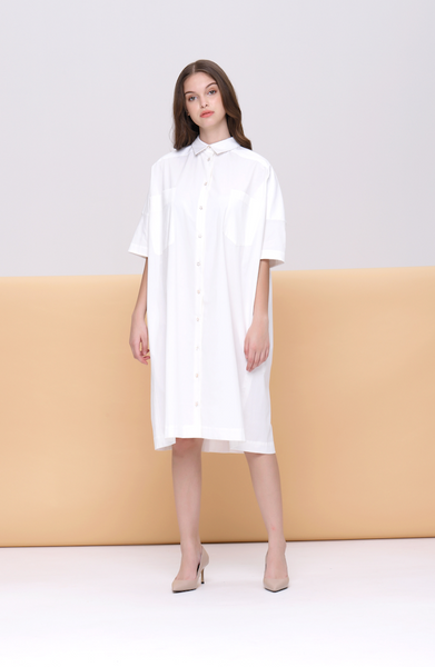 Anne Organic Poplin Oversized Shirt Dress